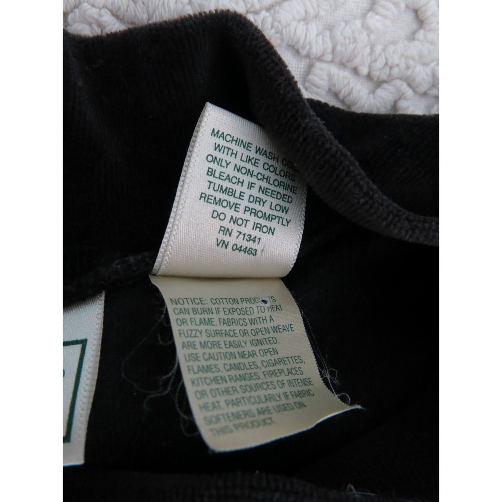 Vintage 90s LL Bean Small Velour Cotton Velvet Mock Neck Dress Black Sheath - Picture 4 of 7